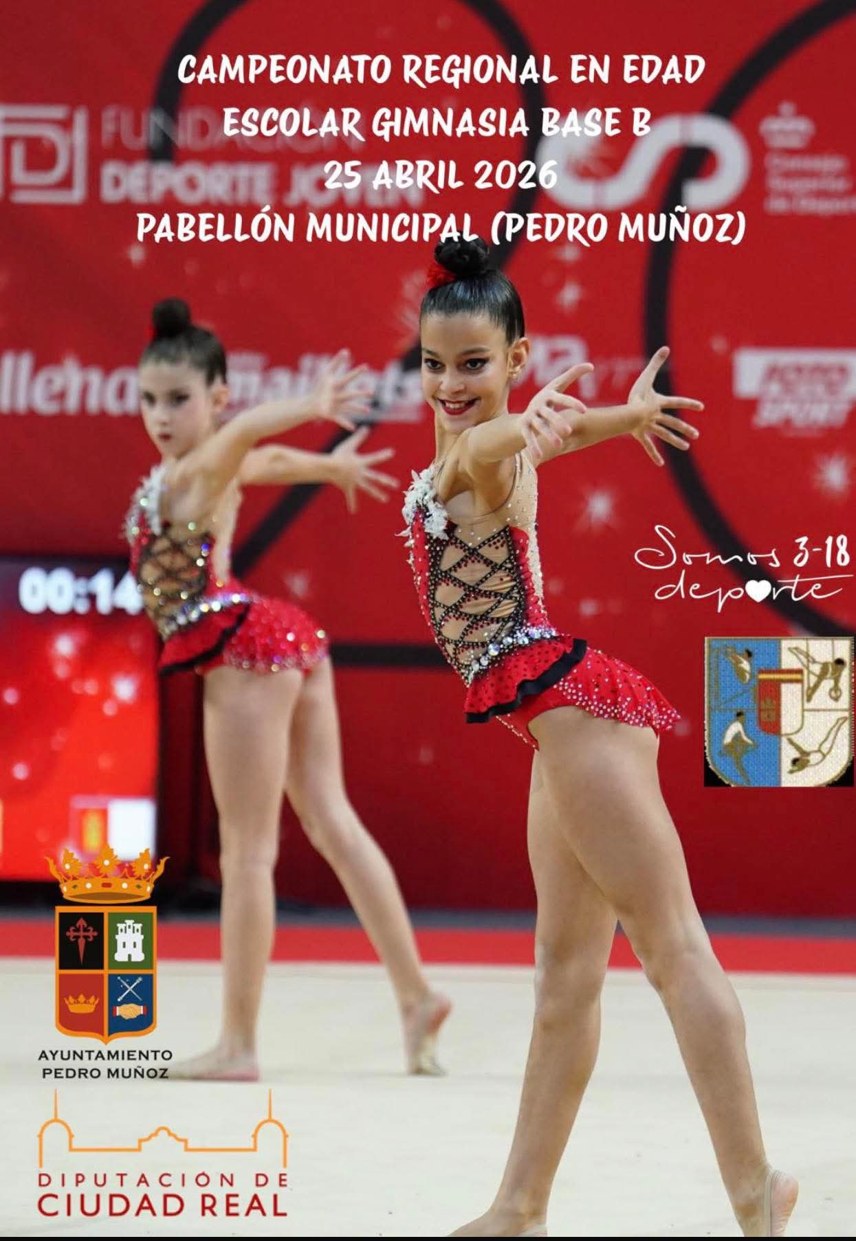 Cartel del Campeonato Escolar de Castilla-La Mancha Gimnasia Rítmica.